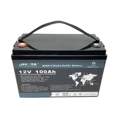Batteria al litio per camper impermeabile 12.8V 100AH ​​LiFePO4 con BMS